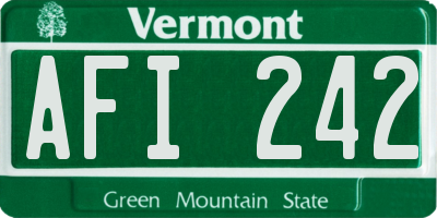 VT license plate AFI242