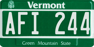 VT license plate AFI244