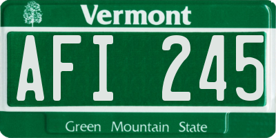 VT license plate AFI245