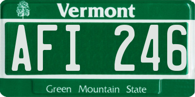 VT license plate AFI246