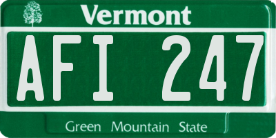 VT license plate AFI247