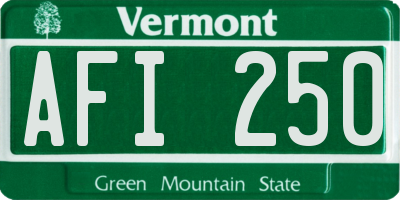 VT license plate AFI250