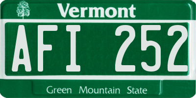 VT license plate AFI252