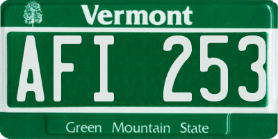 VT license plate AFI253