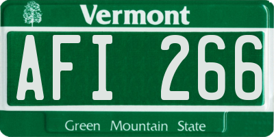 VT license plate AFI266