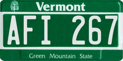 VT license plate AFI267