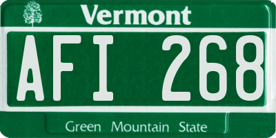 VT license plate AFI268