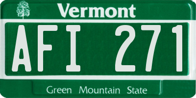 VT license plate AFI271