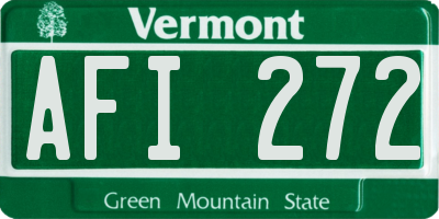 VT license plate AFI272