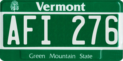 VT license plate AFI276