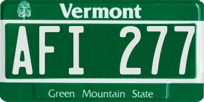 VT license plate AFI277