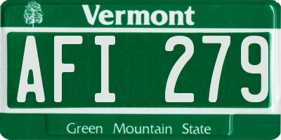 VT license plate AFI279