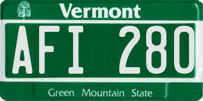 VT license plate AFI280