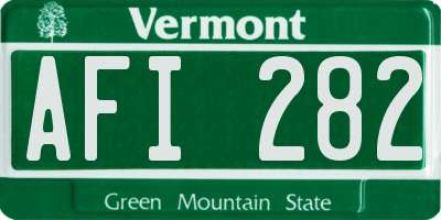 VT license plate AFI282