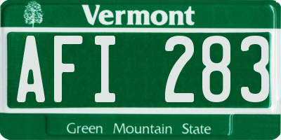VT license plate AFI283