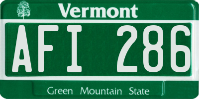 VT license plate AFI286
