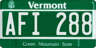 VT license plate AFI288