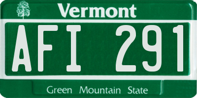 VT license plate AFI291