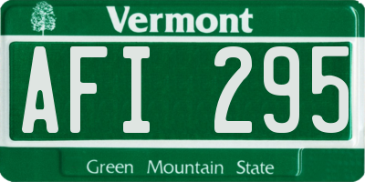 VT license plate AFI295