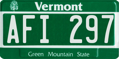 VT license plate AFI297