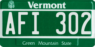 VT license plate AFI302