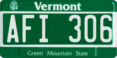 VT license plate AFI306