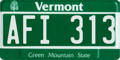 VT license plate AFI313