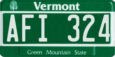 VT license plate AFI324