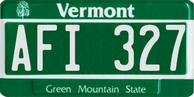 VT license plate AFI327