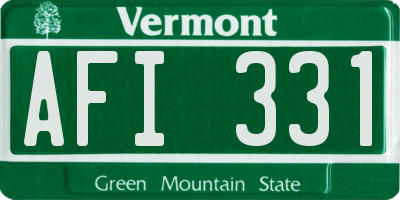 VT license plate AFI331