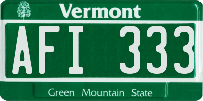 VT license plate AFI333