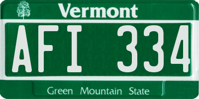VT license plate AFI334
