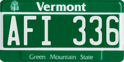 VT license plate AFI336