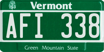 VT license plate AFI338