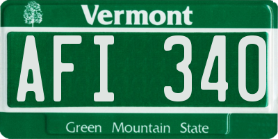 VT license plate AFI340