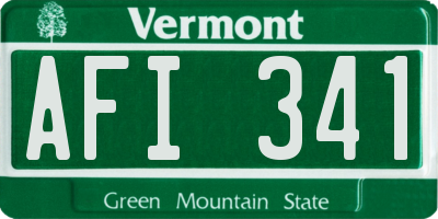 VT license plate AFI341