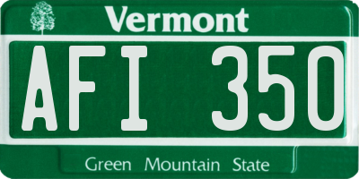 VT license plate AFI350