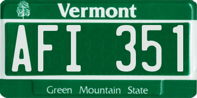 VT license plate AFI351