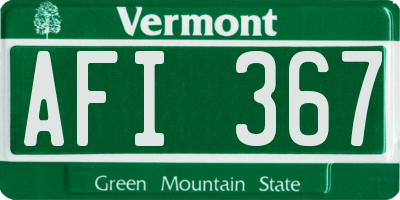 VT license plate AFI367
