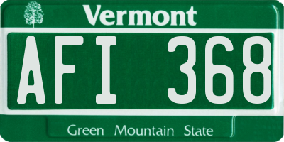 VT license plate AFI368