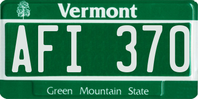 VT license plate AFI370