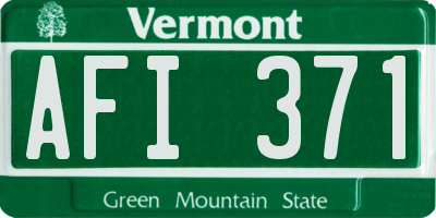 VT license plate AFI371