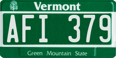 VT license plate AFI379