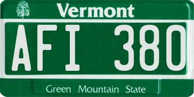 VT license plate AFI380