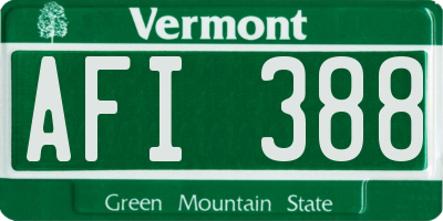 VT license plate AFI388