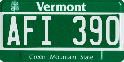 VT license plate AFI390