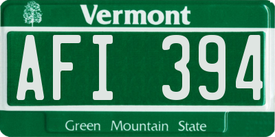 VT license plate AFI394