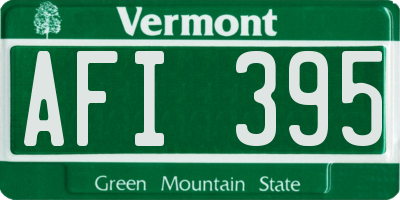 VT license plate AFI395