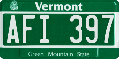 VT license plate AFI397