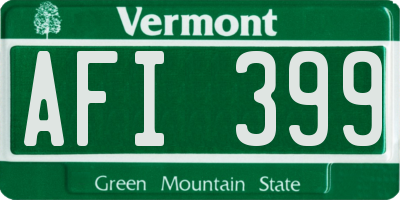 VT license plate AFI399